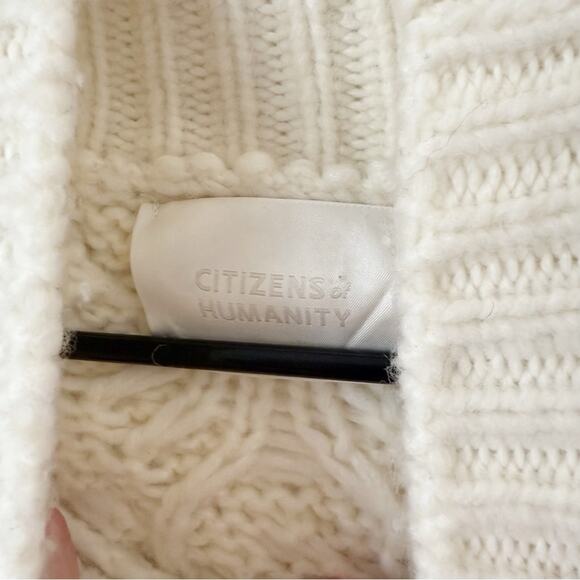 Citizens of Humanity Zola Aran Cable-Knit Chunky Turtleneck Sweater Sz XS/S - Picture 4 of 14